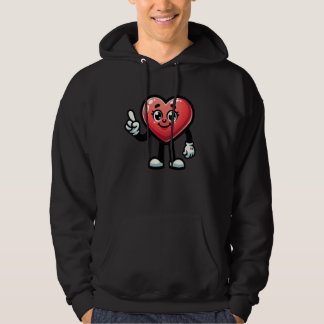 Moletom Heart Character With Cartoon Eyes And Smiling Face