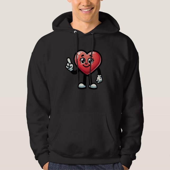 Moletom Heart Character With Cartoon Eyes And Smiling Face (Frente)