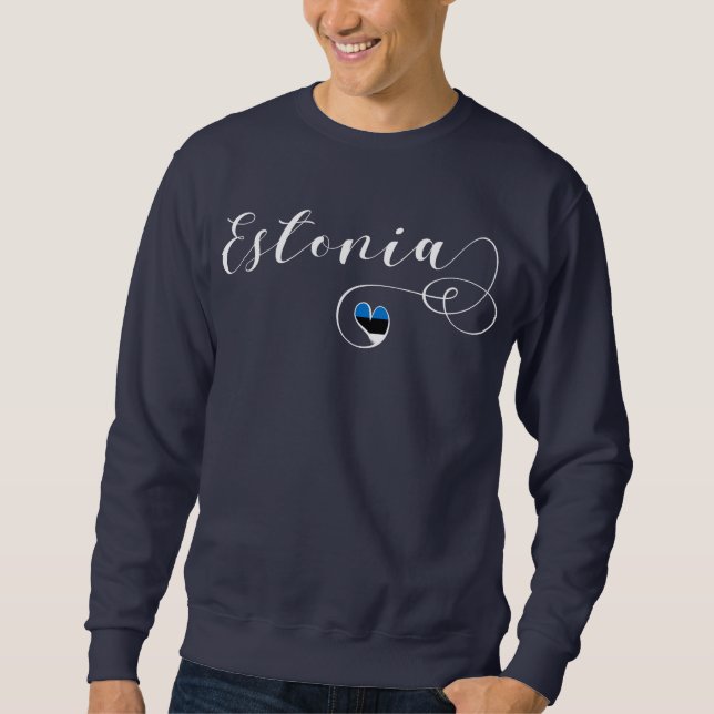 Moletom Heart Estônia Sweatshirt, Bandeira da Estônia (Frente)