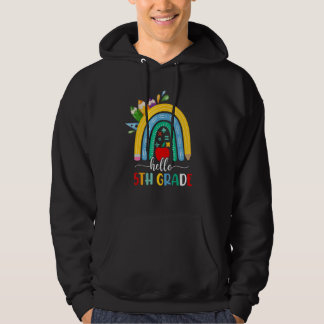 Moletom Hello 5th Grade Boho Rainbow Teacher Kids Back To 