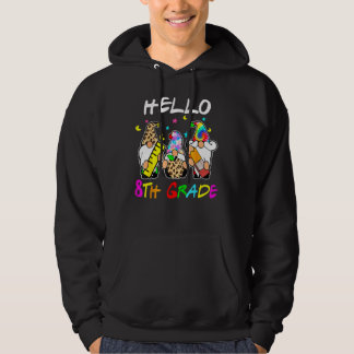 Moletom Hello 8th Grade  Back To School Gnomies Tie Dye