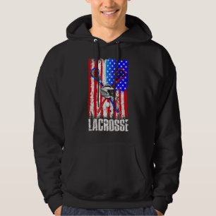 Moletom Helmet Lacrosse American Flag Lax Stick 4th Of Ju