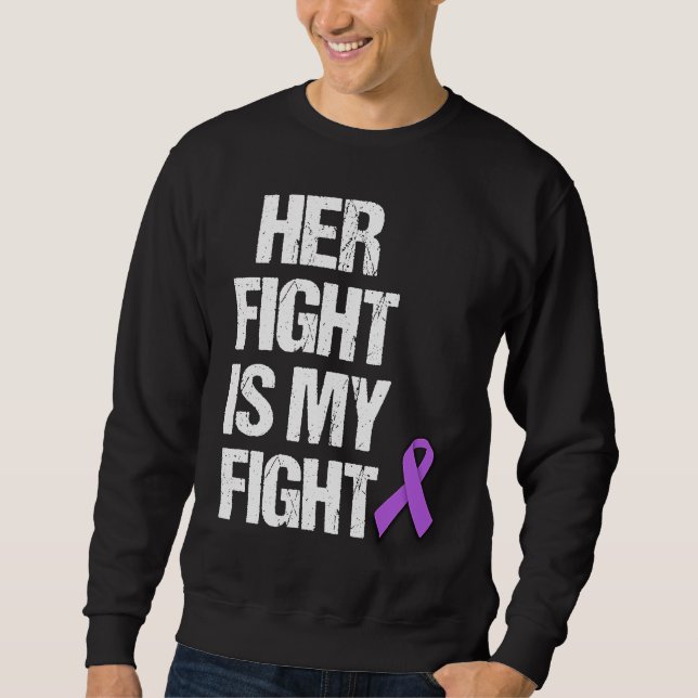 Moletom Her Fight Is My Fight Purple Ribbon Epilepsy Aware (Frente)