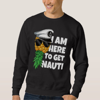 Moletom Here To Get Nauti Cruise Boat Upside Down Pineappl