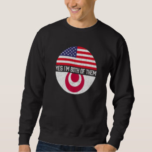 Moletom Heritag da Família Bandeira Americana Half Okinawa