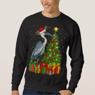 Moletom Heron Bird Xmas Holiday Papais noeis Heron Natal T