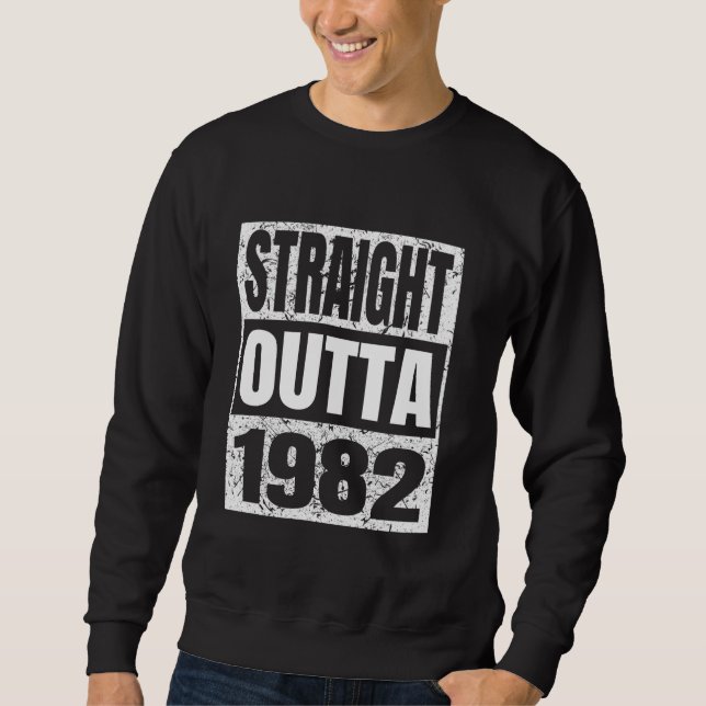 Moletom Hetero Fora De 1982 Clássico 1982 Nascimento De An (Frente)