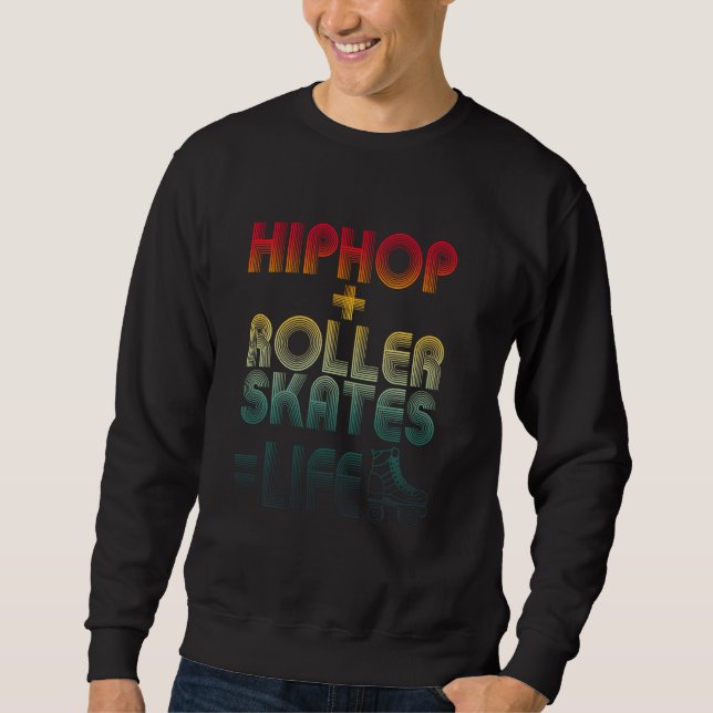 Moletom Hip Hop + Roller Skates Life Retro Old School Skip (Frente)
