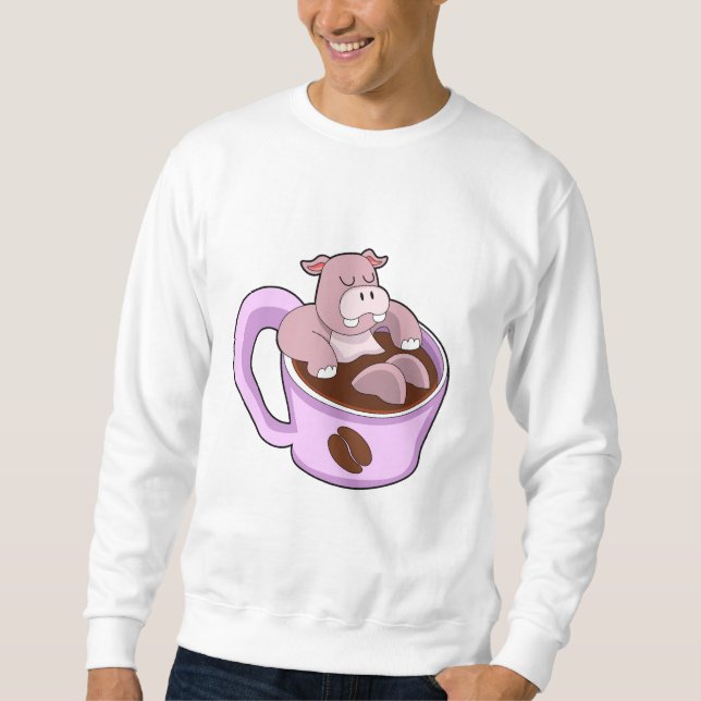 Moletom Hipopótamo com Xícara de Café (Frente)