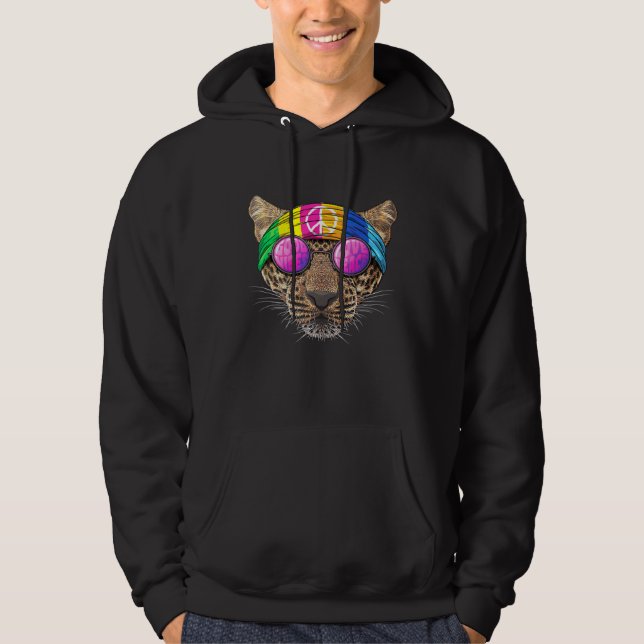 Moletom Hippie Leopard Love Sinal 70s Hippie Animal (Frente)