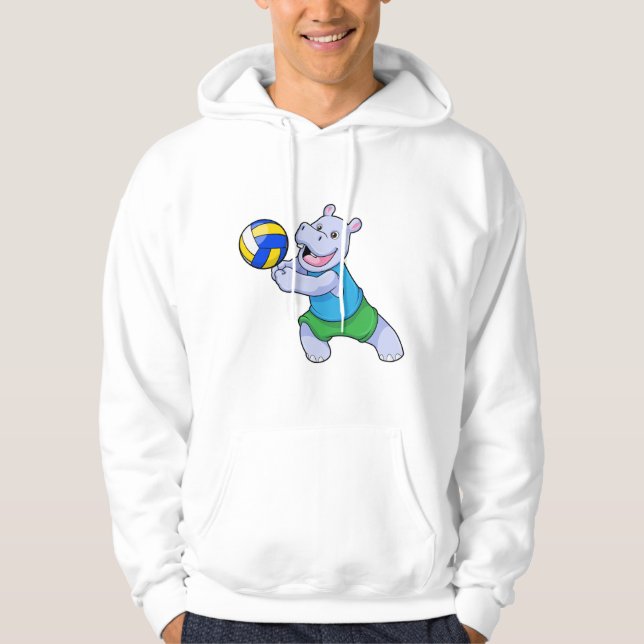 Moletom Hippo como jogador de voleibol com voleibol (Frente)