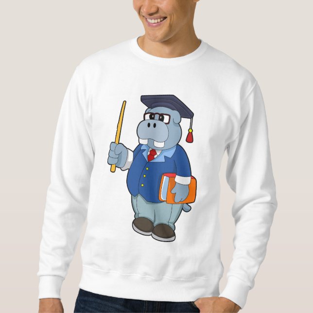 Moletom Hippo como Professor com Livro (Frente)