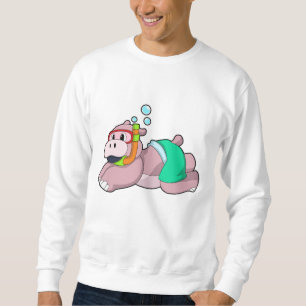 Moletom Hippo em mergulho com Snorkel