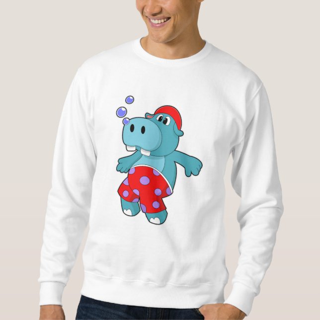 Moletom Hippo em Nadar com troncos de Natação (Frente)