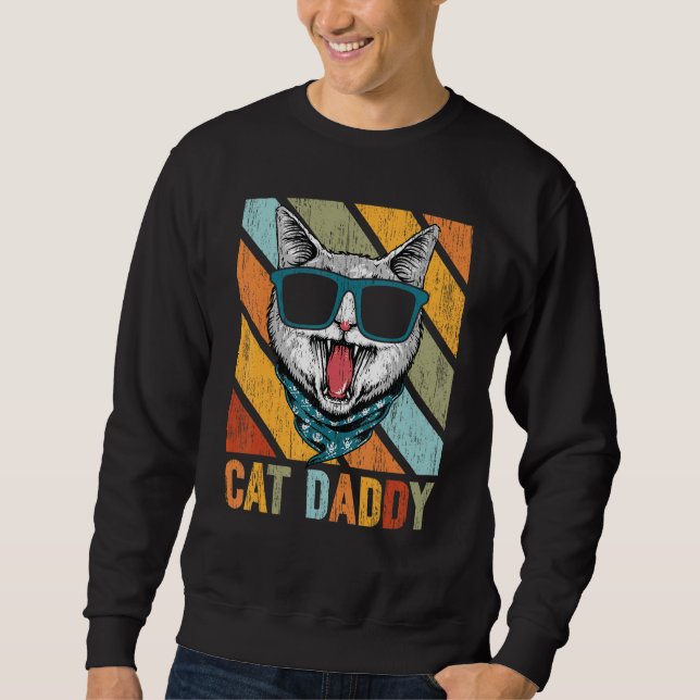 Moletom Hipster de gatos Pai Vintage 1 (Frente)