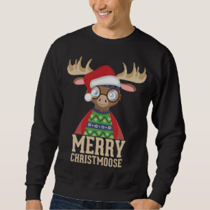 Moletom Hipster Moose - Santa Hat - Feliz Christmoose Chri