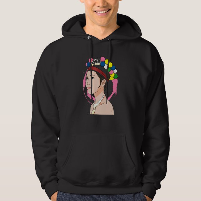 Moletom Hmong Miao Orgulhosa Garota Tradicional Mulher Hmo (Frente)