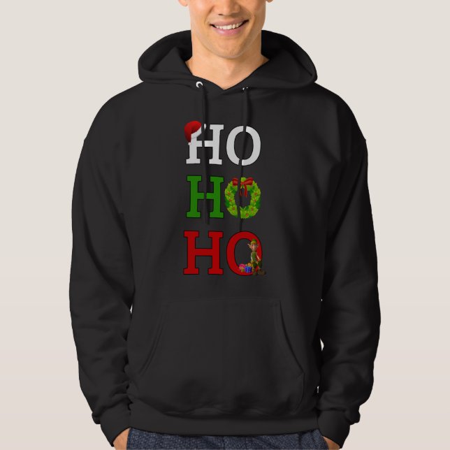 Moletom Ho Ho Feliz Elf de Natal (Frente)