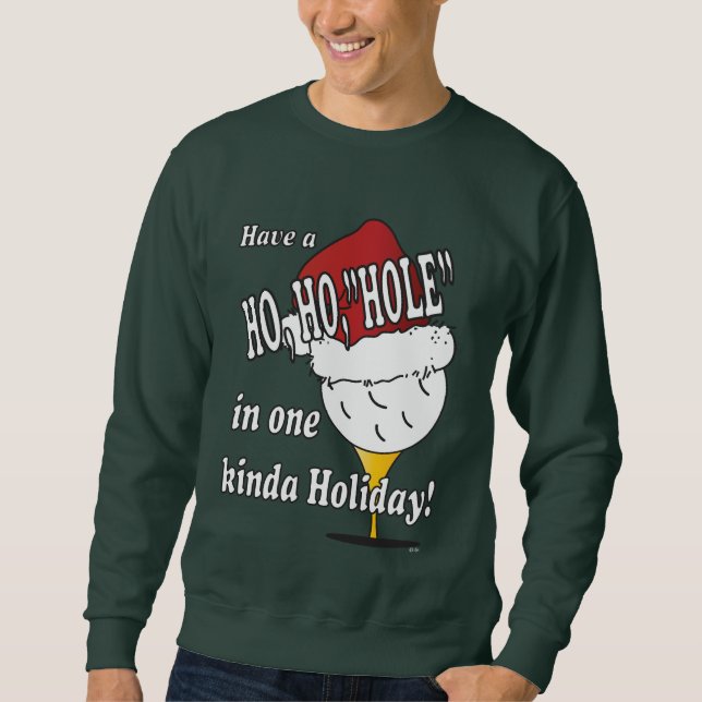 Moletom Ho Ho furo em uma bola de golfe do Natal (Frente)