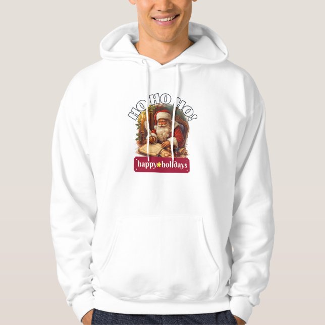 Moletom Ho Ho Ho Happy Holidays Sweatshirt | Holiday Gift  (Frente)