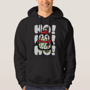 Moletom Ho Ho Ho Natal Luz Pinguim Bonito