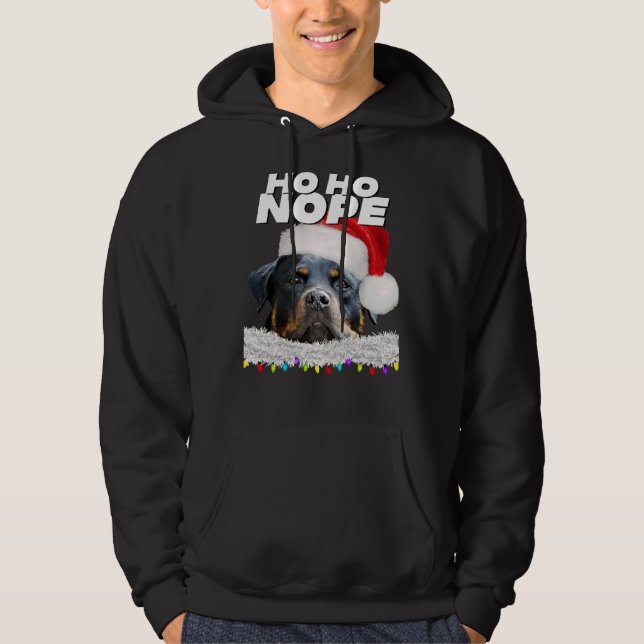 Moletom Ho Ho Nope Rottweiler Bonito de Natal (Frente)