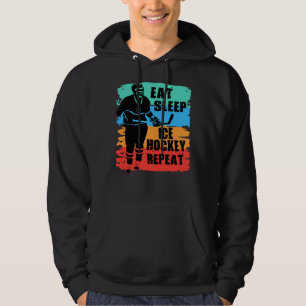 Moletom Hockey Ice Hockey Eat Sleep Repeat Hockey Player P