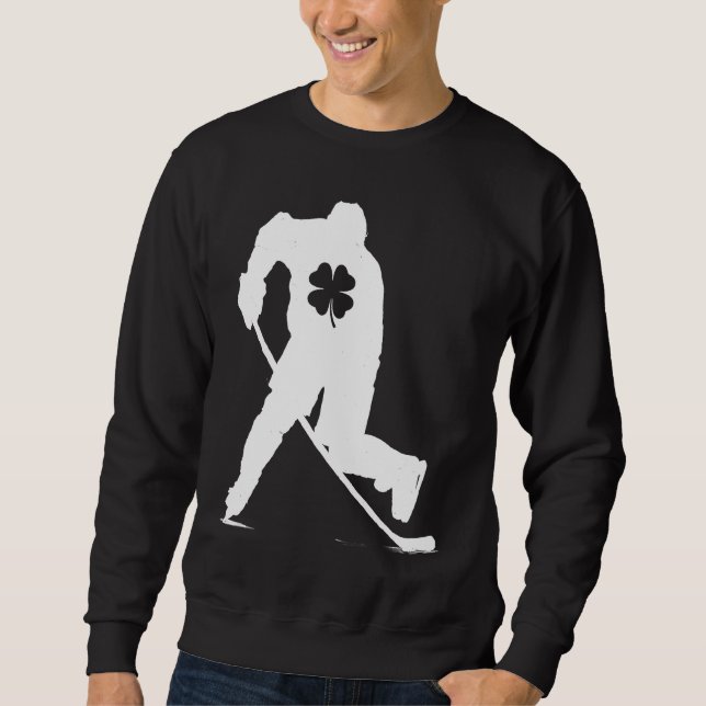 Moletom Hockey Player Lucky Shamrock C St Patricks Day Boy (Frente)