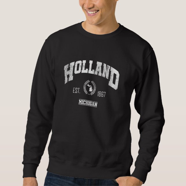 Moletom Holland MI Michigan Vintage Throwback (Frente)