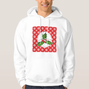 Moletom Holly Berry no padrão de flocos de neve vermelhos 