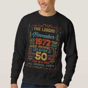 Moletom Homem de 50 anos Mito Legenda Vintage 50 de novemb