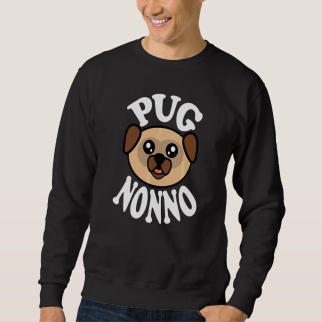 Moletom Homem Pug Fofo Vovô  (Frente)