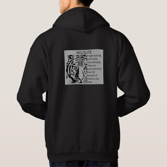 Moletom Homem-tigre poderoso e personalizado negro (Verso)
