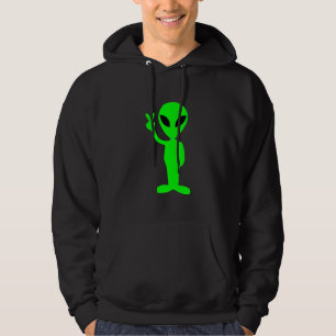 Moletom Homem verde pequeno no Hoodie preto