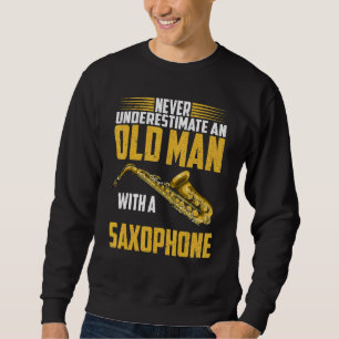 Moletom Homens Aposentados Homens Velhos Saxofonista Músic
