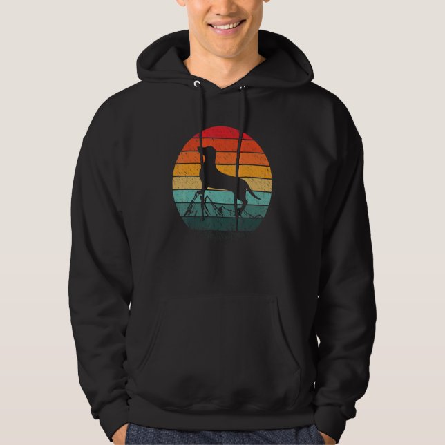 Moletom Homens De Cães Com Desenho De Retro De Dachshund (Frente)