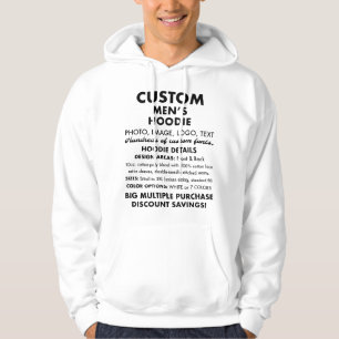 Moletom Homens Personalizados e Brancos Clássicos Personal