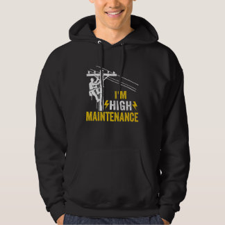 Moletom Homens Retro Eletricista Lineman Oficial Eu Estou 
