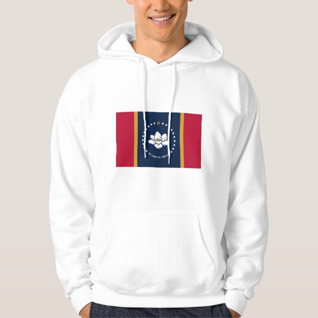 Moletom Hooded Sweatshirt with Flag of Mississippi State (Frente)