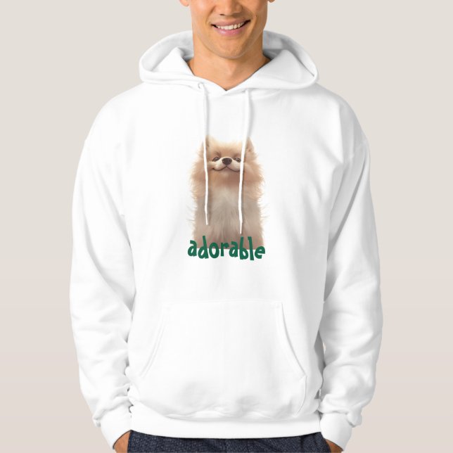 Moletom Hoodie Adorable Dog Illustration - Perfeito para P (Frente)
