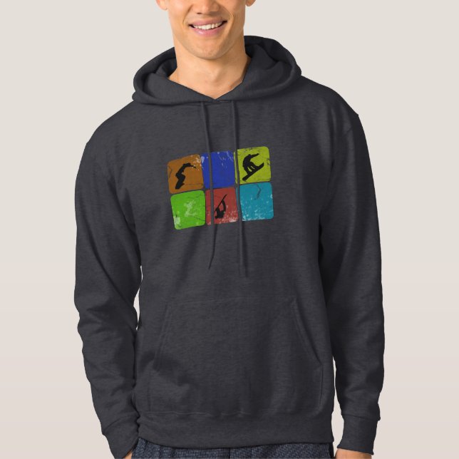 Moletom Hoodie afligido da snowboarding (Frente)