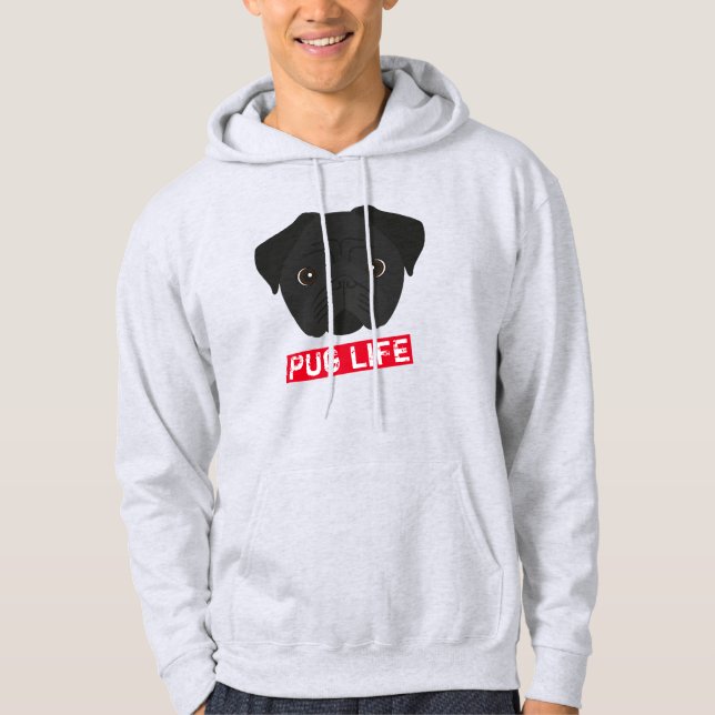 Moletom Hoodie Black Pug Life (Frente)