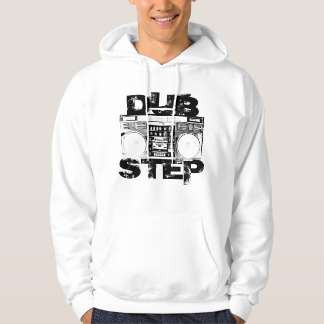Moletom Hoodie branco de Dubstep Boombox (Frente)