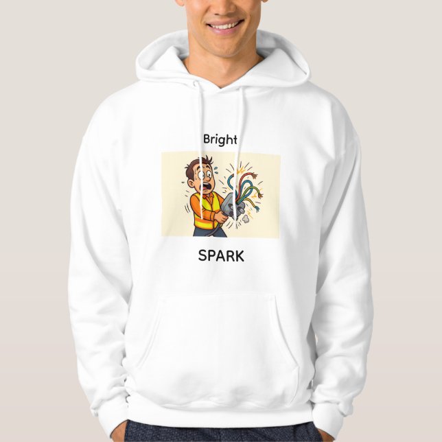 Moletom Hoodie Bright Spark para eletricistas (Frente)
