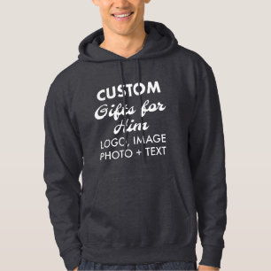 Moletom Hoodie Cinza Escura Masculina Personalizada
