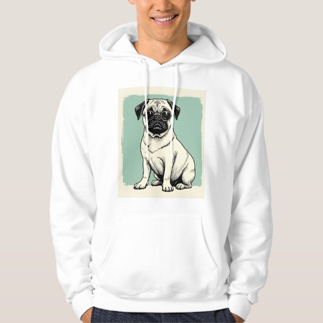 Moletom Hoodie com Pug (Frente)