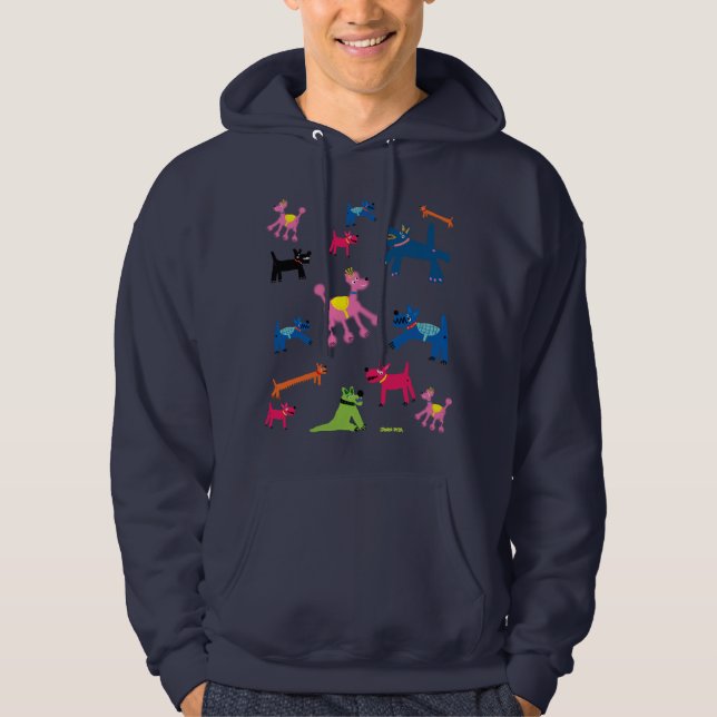 Moletom Hoodie da arte: Cães Cornish loucos (Frente)