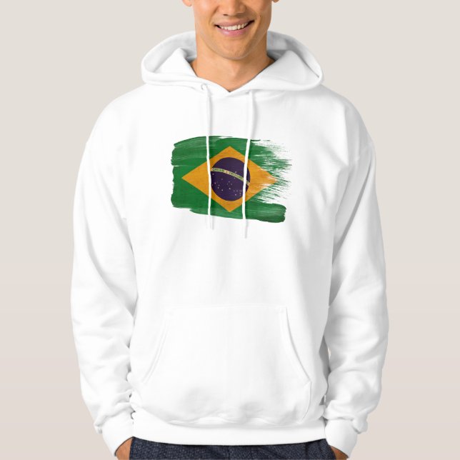 Moletom Hoodie da bandeira de Brasil (Frente)