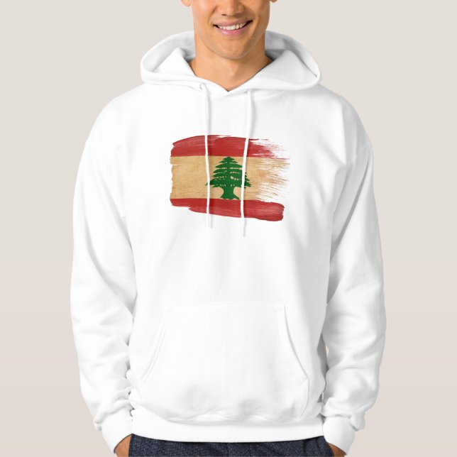 Moletom Hoodie da bandeira de Líbano (Frente)