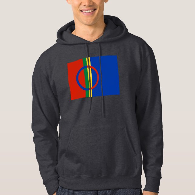 Moletom Hoodie da bandeira de Sami (cinza escuro) (Frente)